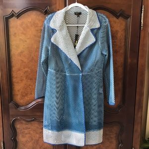 Unique Jerry T New York Blue & White Mesh Jacket
